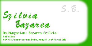 szilvia bazarea business card